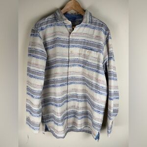 Tommy Bahama Men's Woven Striped L/S Textured Button Down Shirt L Outdoor